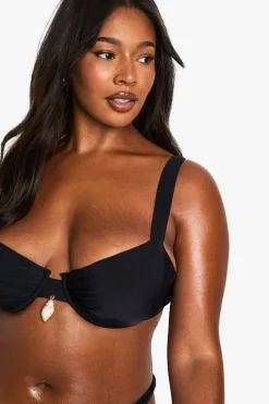 Top bikini à armatures pour grandes tailles avec garniture en coquillage