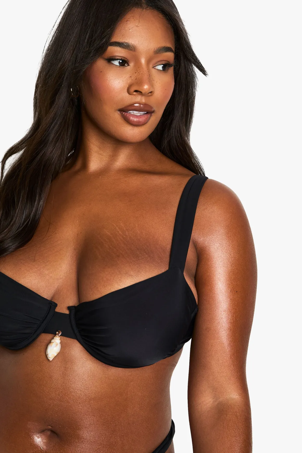 Top bikini à armatures pour grandes tailles avec garniture en coquillage