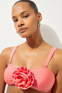 KarenMillen Top bikini bandeau avec détail de rosette<Femme Maillots De Bain|Tenues De Plage