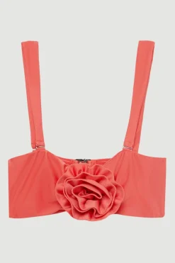 KarenMillen Top bikini bandeau avec détail de rosette<Femme Maillots De Bain|Tenues De Plage