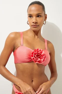 KarenMillen Top bikini bandeau avec détail de rosette<Femme Maillots De Bain|Tenues De Plage