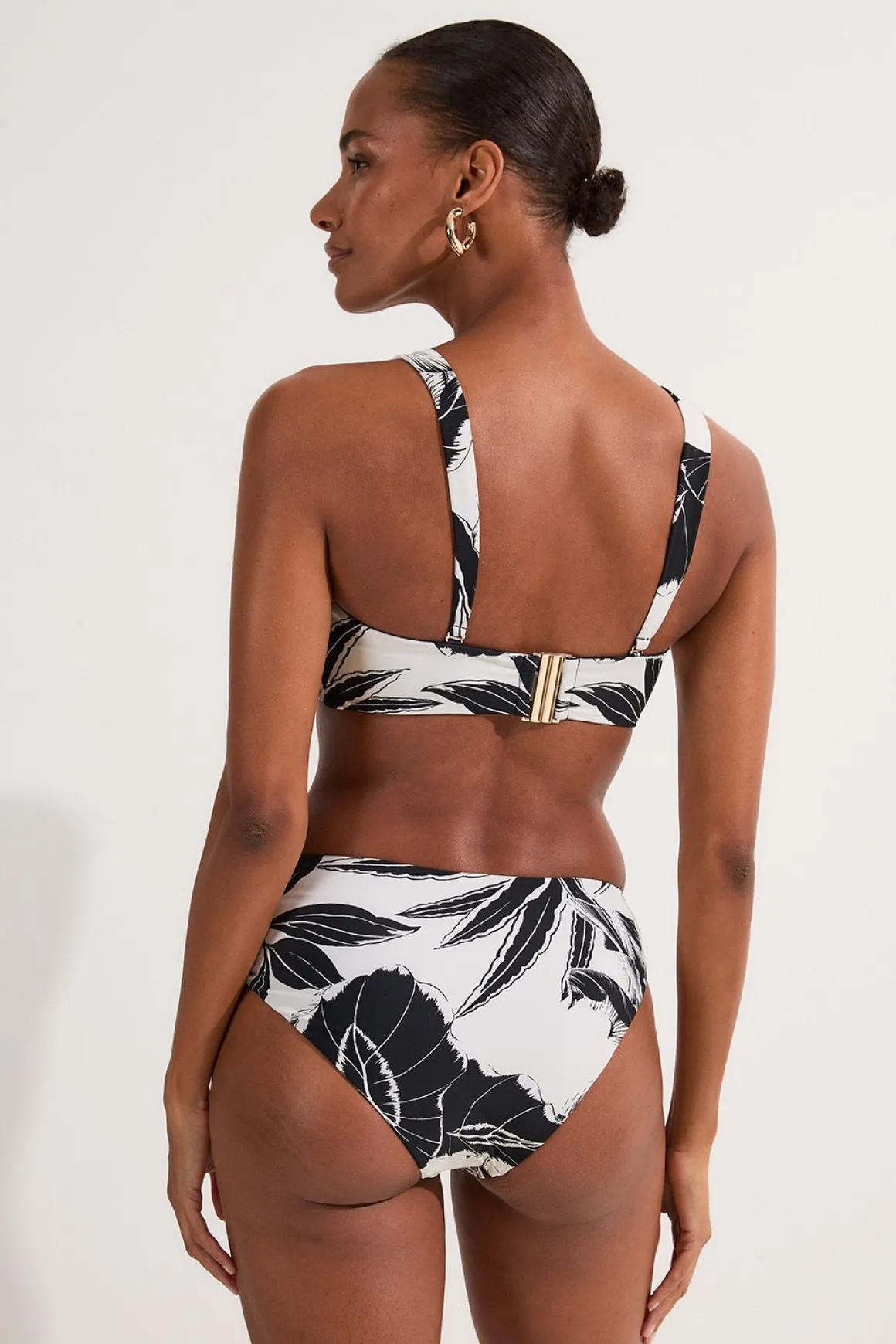 Top bikini bandeau slinky à imprimé palmier