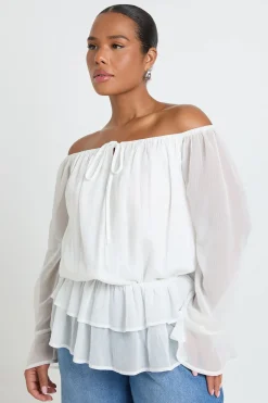 boohoo Top Blouson En Mousseline Grande Taille<Femme Tops