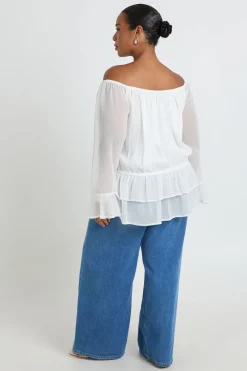 boohoo Top Blouson En Mousseline Grande Taille<Femme Tops