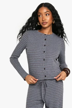 Top boutonné en jersey rayé