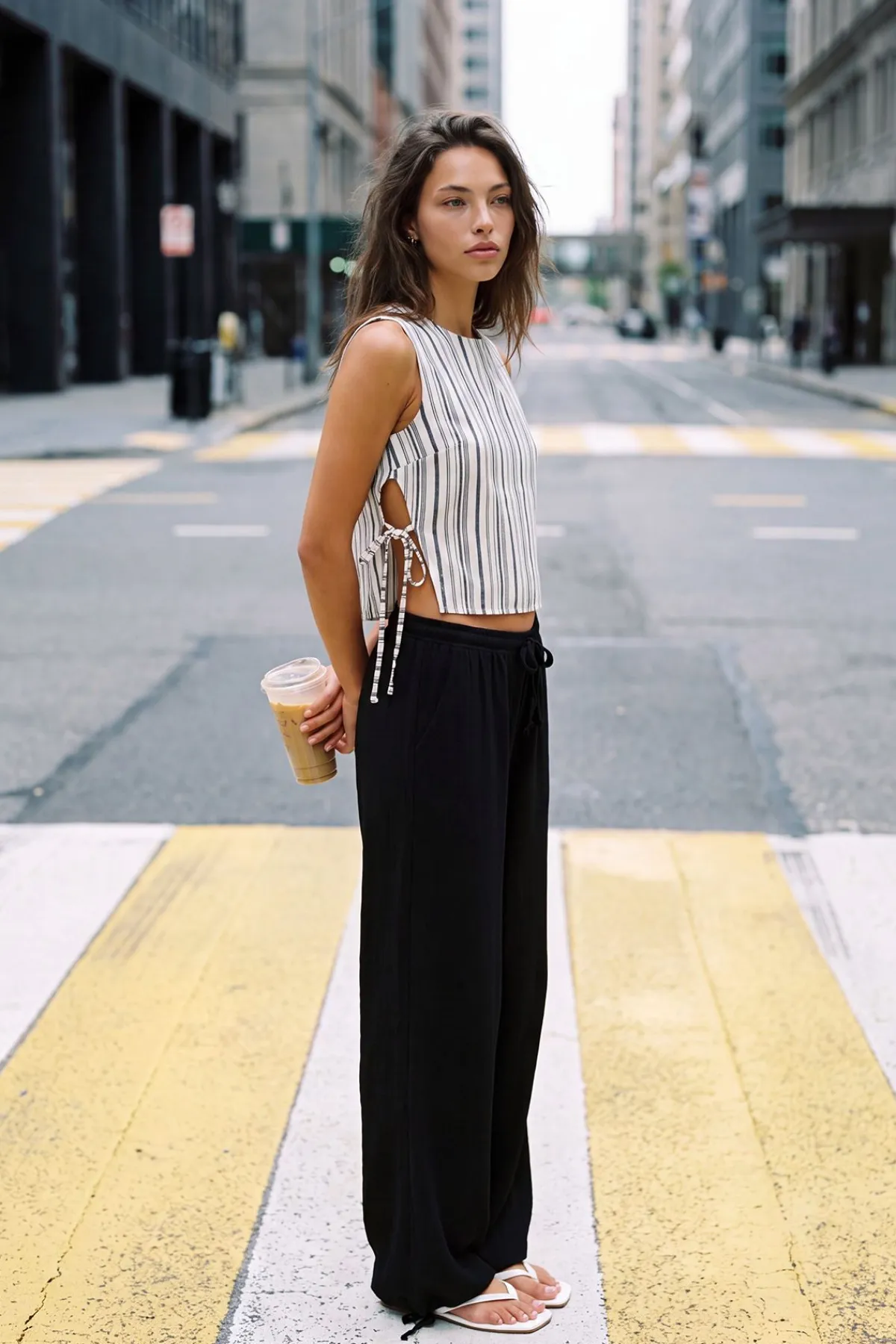 boohoo Top Boxy Rayé Aspect Lin<Femme Tops