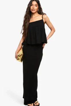 Top Cami à peplum look lin
