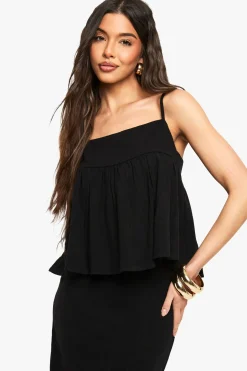 Top Cami à peplum look lin