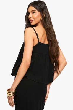 Top Cami à peplum look lin