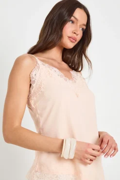 Top Caraco Asymétrique En Mousseline Avec Bordure En Dentelle
