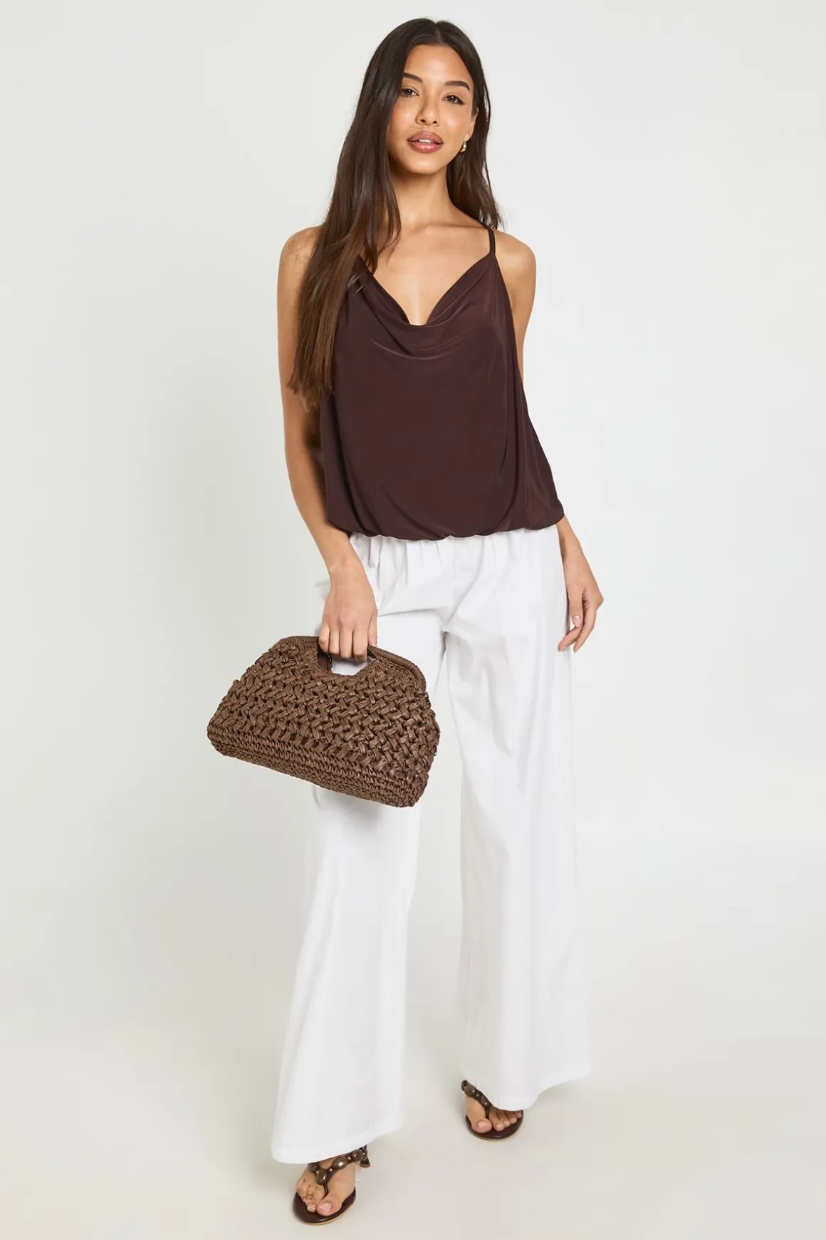 Top Caraco Blouson À Col Bénitier Drapé Et Dos Nu Avec Détail Métallique