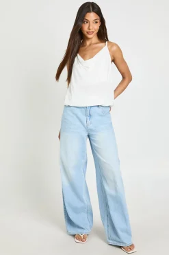 boohoo Top Caraco Blouson À Encolure Drapée Cowl Avec Détail Dos Slinky<Femme Tops