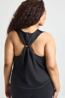 Top Caraco Dos Nageur Grande Taille Satiné Avec Finitions Dorées
