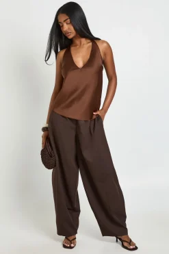 Top Caraco Dos Nu Décolleté Plongeant Avec Attache Licou