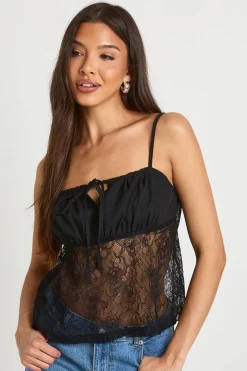 Top Caraco En Dentelle Avec Nœud Devant