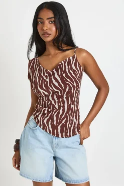Top Caraco En Mousseline Imprimé Zèbre