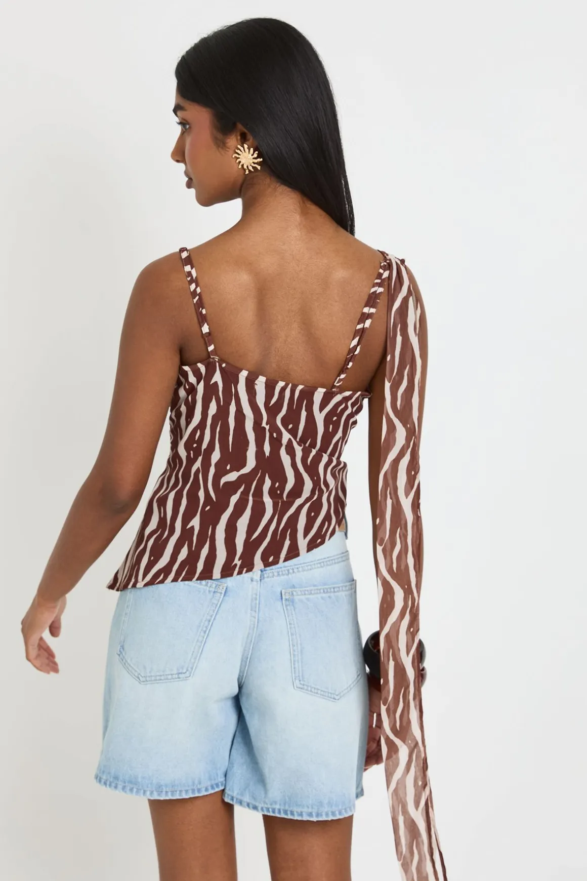 Top Caraco En Mousseline Imprimé Zèbre