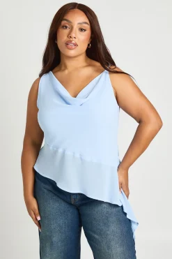 Top Caraco Grande Taille À Bretelles Avec Ourlet Asymétrique