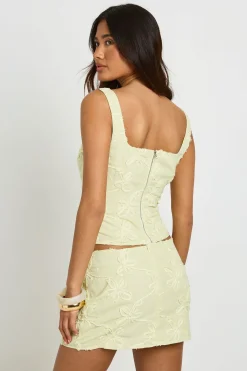 boohoo Top Caraco Tissé À Texture Florale<Femme Tops