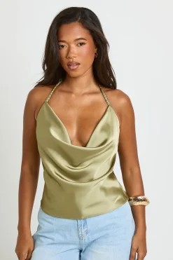Top Col Bénitier Avec Détail Cordon En Satin