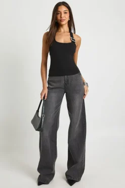 boohoo Top à col halter avec garniture à boucle<Femme Tops