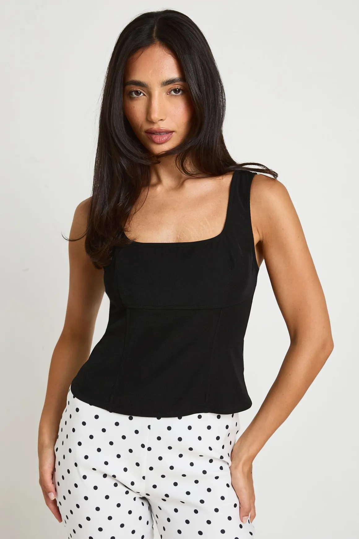 Top Corset Ajusté À Bretelles Larges