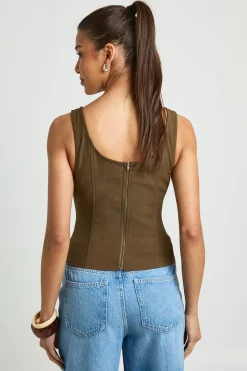 Top Corset Ajusté À Bretelles Larges