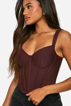 Top corset à bandage, avec bonnets et baleines