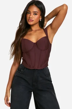 Top corset à bandage, avec bonnets et baleines