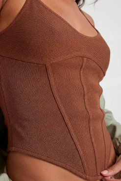 Top Corset Bandage À Bretelles