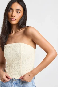 boohoo Top Corset Bandeau En Broderie<Femme Tops