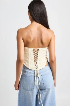 boohoo Top Corset Bandeau En Broderie<Femme Tops