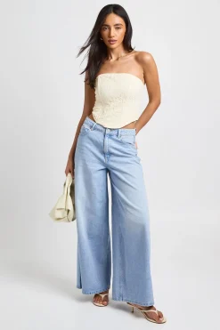 boohoo Top Corset Bandeau En Broderie<Femme Tops