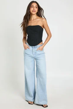 Top Corset Bandeau En Dentelle