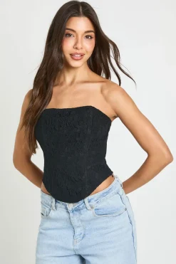 Top Corset Bandeau En Dentelle