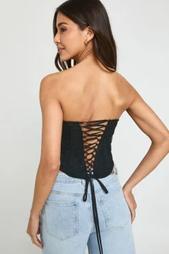 Top Corset Bandeau En Dentelle