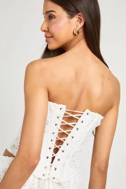 Top Corset Bandeau En Dentelle Transparente