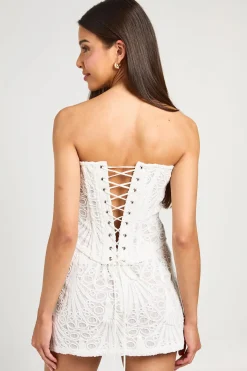 Top Corset Bandeau En Dentelle Transparente