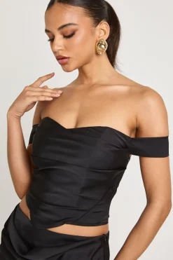 Top corset Bardot en satin