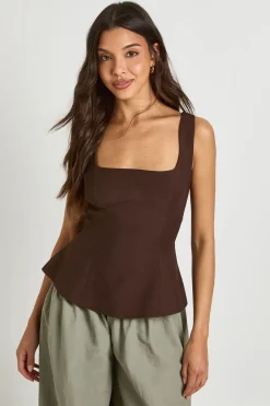 Top Corset À Basque Évasée