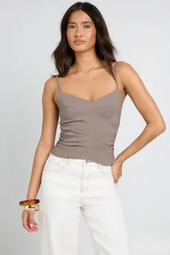 boohoo Top Corset À Bretelles Avec Fronces Latérales En Bengaline<Femme Tops