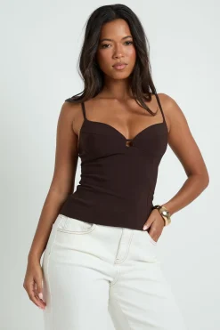 Top Corset À Bretelles En Bengaline Avec Découpe