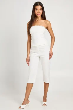 boohoo Top Corset Bustier Froncé Avec Bordure En Dentelle<Femme Satin Et Dentelle|Tops