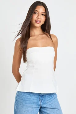Top Corset Bustier À Ourlet Fendu En Bengaline