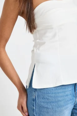 Top Corset Bustier À Ourlet Fendu En Bengaline