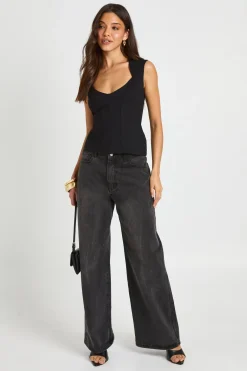 Top Corset Bustier Plongeant Stretch Premium Avec Découpes Galbantes