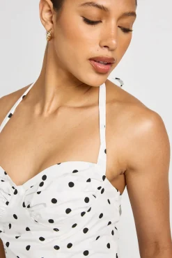 Top Corset Bustier À Pois Avec Attache Licou