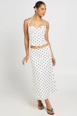 Top Corset Bustier À Pois Avec Attache Licou