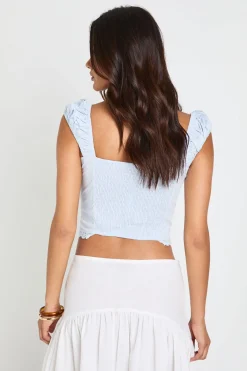 Top Corset Court Avec Lacet Frontal Et Finitions Broderie Anglaise