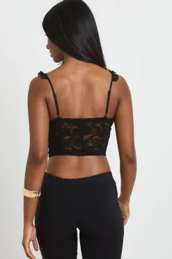 boohoo Top Corset À Dentelle Et Volants<Femme Satin Et Dentelle|Tops